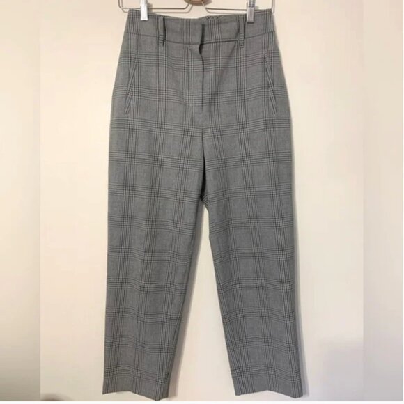 ARITZIA WILFRED GREY PLAID TROUSER PANT - Picture 3 of 4